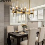 Dutti D0073 LED Chandelier rectangular brass creative European American Contemporary Nordic art for restaurant hall living room bedroom villa