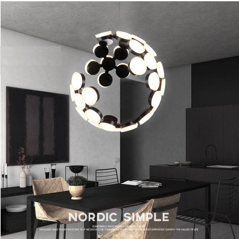 Dutti D0003 LED Pendant Light Designer fashion LED bar chandelier Modern minimalist living room creative restaurant White models with LED white Light Nordic bedroom